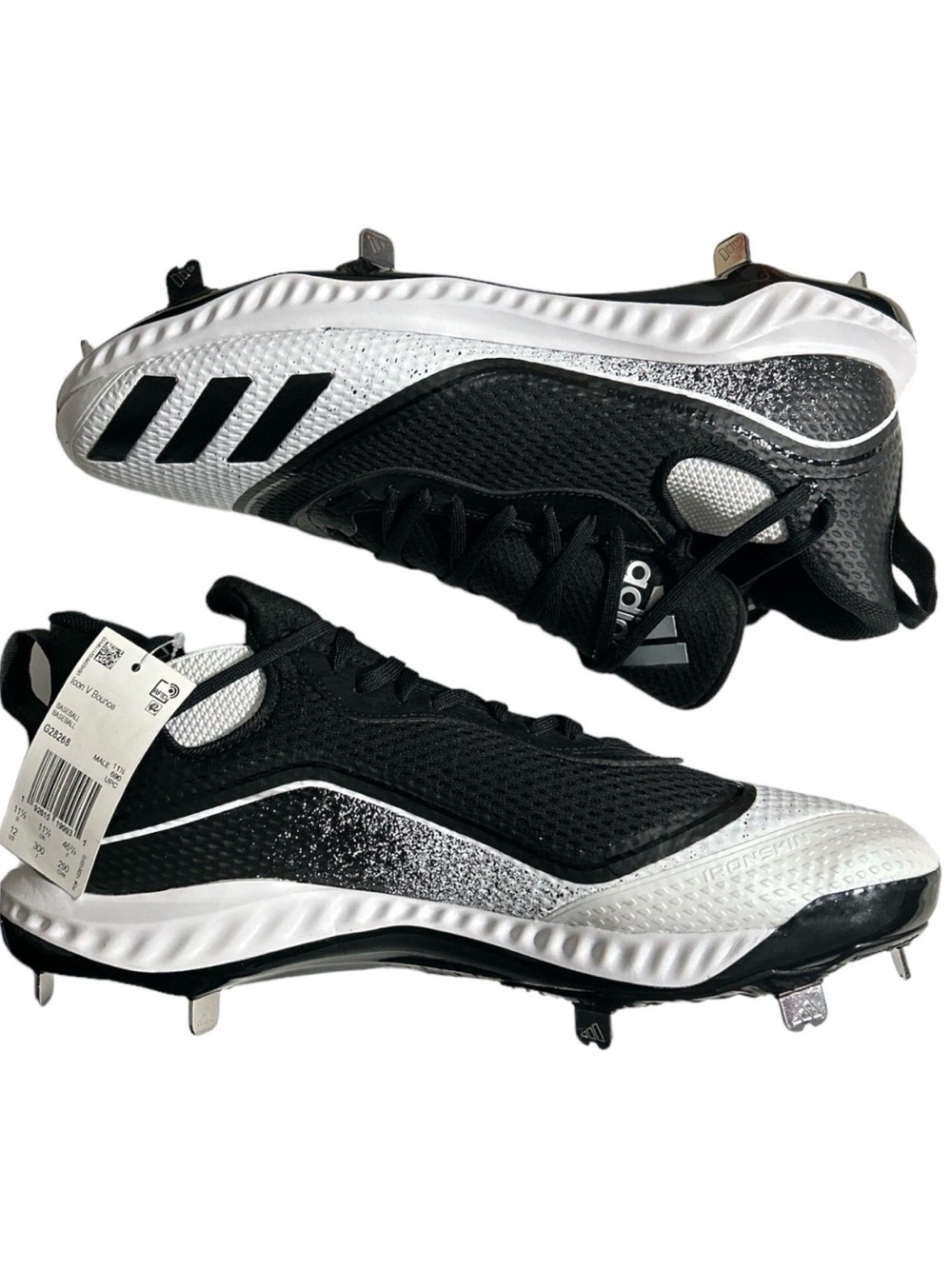 adidas Men's Black and White Athletic Cleats